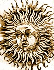 Sun woodcut
